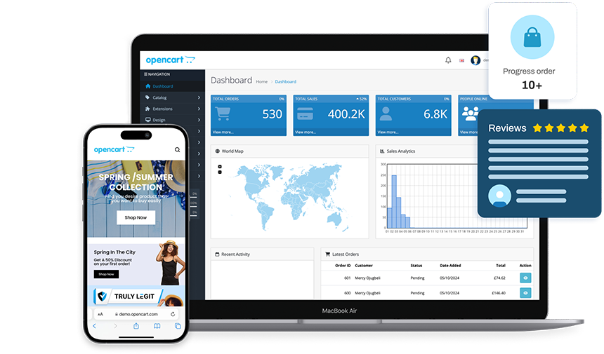 Opencart Size Chart Extension